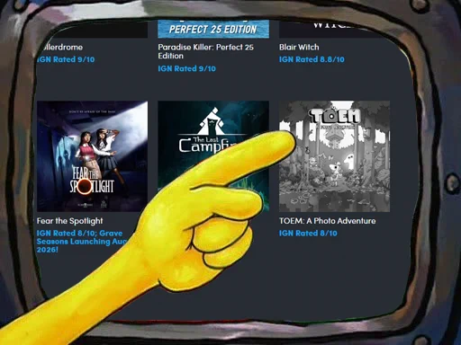 Image of yellow hand pointing to TOEM: A Photo Adventure