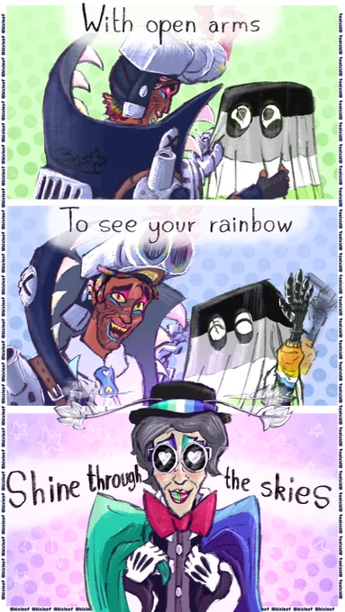 “With open arms”
“To see your rainbow”
“Shine through the skies”