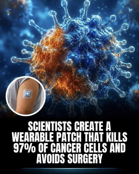 🚨 A CANCER PATCH THAT SOUNDS IMPOSSIBLE 

Scientists have developed a wearable skin patch that reduced melanoma tumors in mice by an incredible 97% in just 10 days.

The patch is activated by a low-power laser, releasing copper ions directly into the tumor area while leaving nearby skin unharmed. Researchers also found no signs that cancer cells had spread beyond the tumor.

Before the headlines get too big, this research is still in animals and has not yet been proven in humans.

But if future studies succeed, this tiny patch could change the way cancer is treated.

A simple patch. A shocking result. A future worth watching.

Source
Advanced Materials Technologies. (n.d.). Wiley.