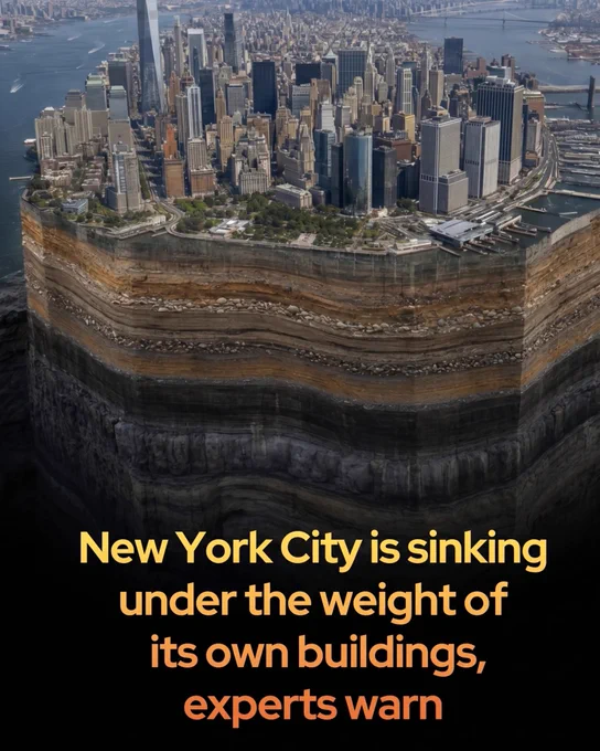 New York City is literally sinking under the colossal weight of its own buildings.

It’s increasing the threat of rising sea levels for millions of residents.

With over one million buildings weighing a staggering 1.68 trillion pounds—equivalent to nearly two million fully loaded Boeing 747s—New York City is slowly compressing into the earth. 

This phenomenon, known as land subsidence, is causing the city to sink by an average of one to two millimeters per year, with some areas dropping up to 4.5 millimeters annually. While a few millimeters may seem negligible, this downward shift is occurring in tandem with sea levels that are rising faster than the global average.

 This dual threat places critical infrastructure, low-lying coastal neighborhoods, and transportation systems at an escalated risk of chronic, severe flooding.

The weight of the skyscrapers is only part of the equation; geology plays a major role as neighborhoods built on soft clay, artificial fill.