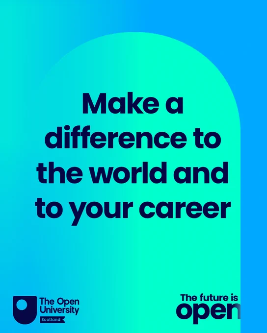 Inspirational message encouraging making a difference in the world and career on a blue gradient background.