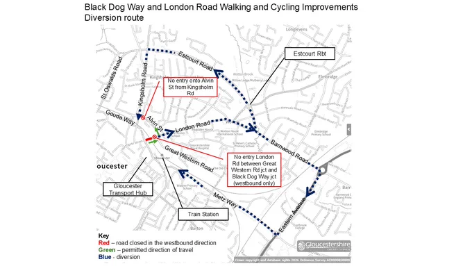 A map of the diversion routes