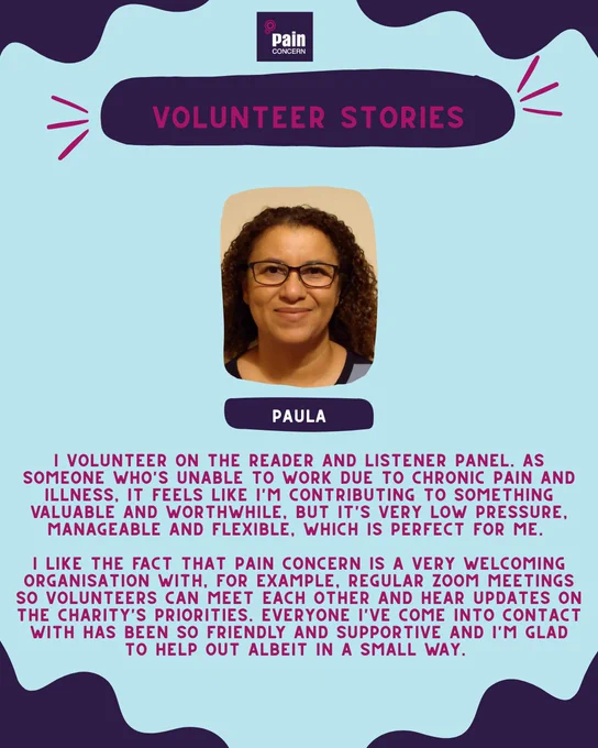 Volunteer Paula shares how contributing to Pain Concern’s reader and listener panel helps her feel valuable despite chronic pain and illness.