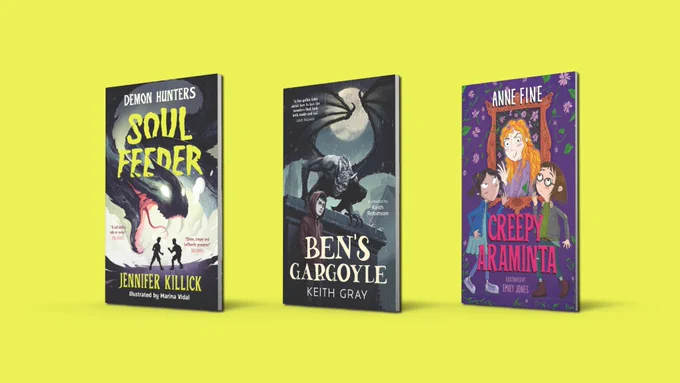 Cover images for Soul Feeder by Jennifer Killick, Ben's Gargoyle by Keith Gray and Creepy Araminta by Anne Fine