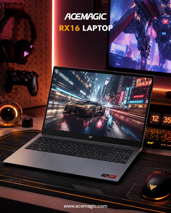Performance meets versatility.

ACEMAGIC RX16 Laptop features:
⚡ AMD Ryzen™ 7 H 255
🎨 Radeon™ 780M Graphics
🖥️ 16" 16:10 IPS Display
🌐 WiFi 6
⌨️ Backlit Keyboard

Built for productivity, creativity, and entertainment.

🏷️ Code: ACEFAN3
👉 https://acemagic.com/products/acemagic-rx16-laptop

#ACEMAGIC #RX16Laptop #Laptop #AMD #Ryzen7 #TechDeals