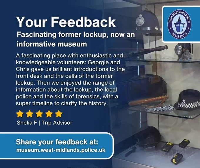 Tripadvisor review:  A fascinating place with enthusiastic and knowledgeable volunteers: Georgie and Chris gave us brilliant introductions to the front desk and the cells of the former lockup.   Then we enjoyed the range of information about the lockup, the local police and the skills of forensics, with a super timeline to clarify the history.