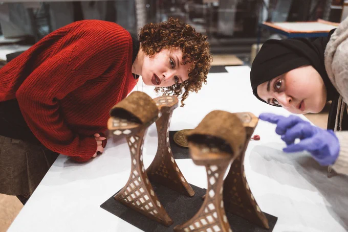 Order an Object appointment at V&A East Storehouse. Object pictured - A pair of qabqab, made 1800-1880, Egypt. Photo by Bet Bettencourt. Courtesy V&A
