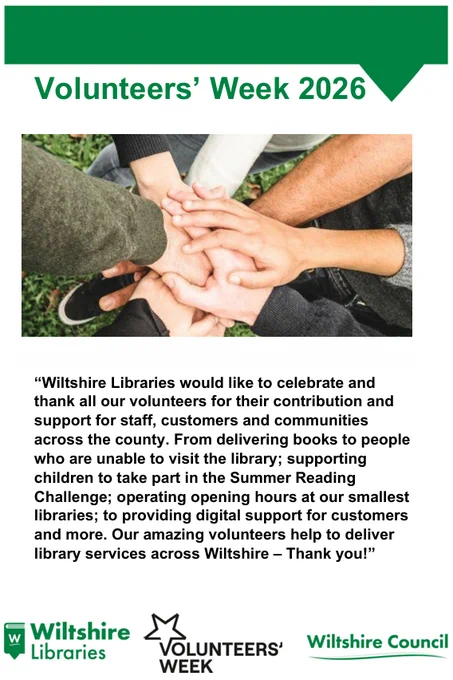 A thank you message to our library volunteers