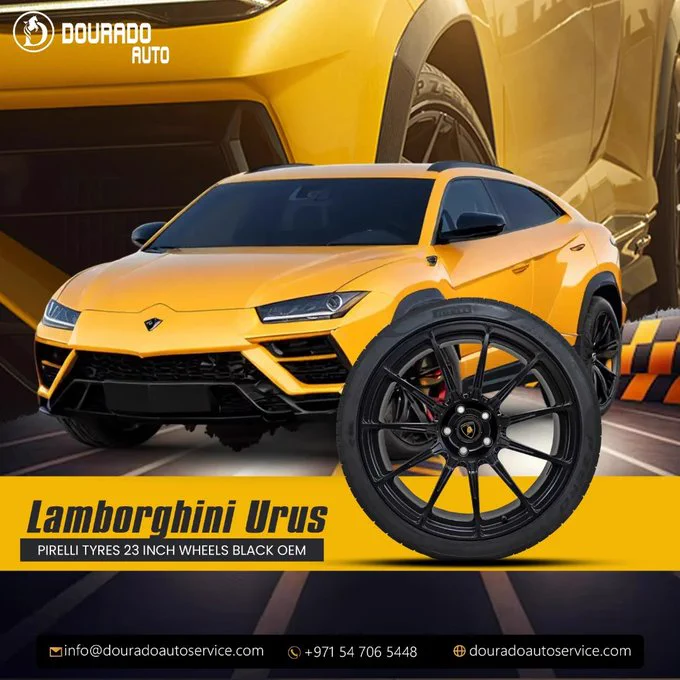 Lamborghini Urus Pirelli Tyres & 23-Inch Black OEM Rims