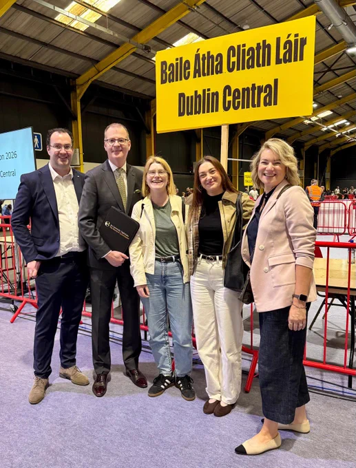 5 team members at the Dublin central count