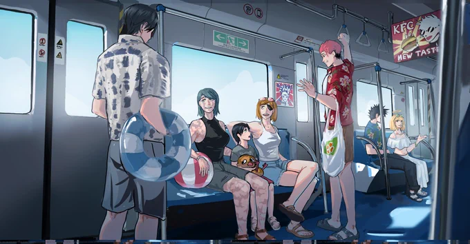 Itodori yuji, Hana Kurusu, Megumi Fushiguro, Yuta okkotsu, Maki Zenin, Iori Okkotsu, Nobara Kugisaki. Japan Metro