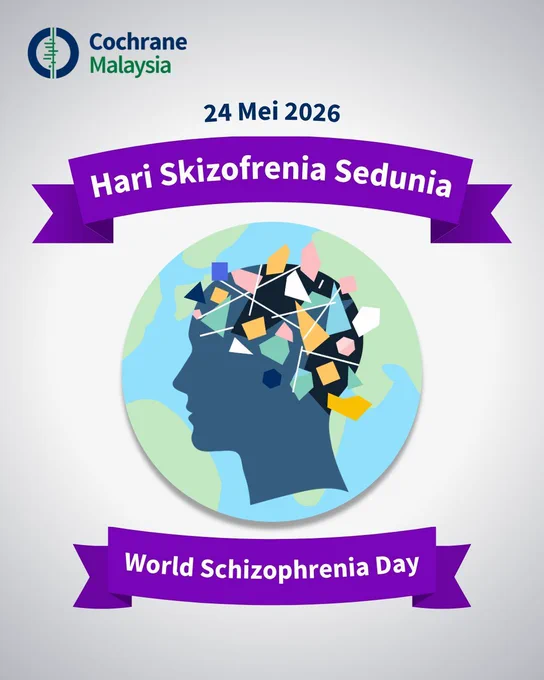 24 Mei 2026. Hari Skizofrenia Sedunia. World Schizophrenia Day. 
Gambar seseorang dengan banyak bentuk dan garisan yang berwarna-warni pada otaknya, dengan bumi sebagai latar belakang.