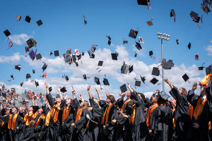 Mead High School Class of 2026 let their caps soar. 