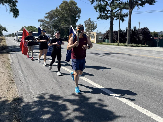 Members of the Sheriff's Office participate in the Law Enforcement Torch Run benefitting Special Olympics athletes.