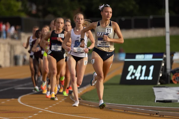 Maddie Miller-Ross racing at the NCAA DII CHAMPIONSHIPS