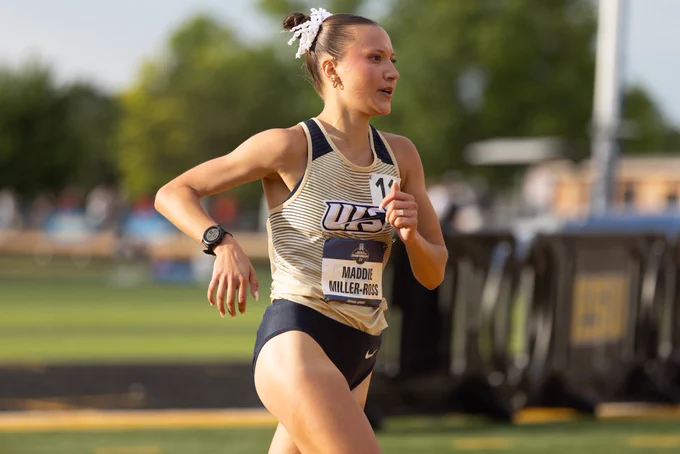 Maddie Miller-Ross racing at the NCAA DII CHAMPIONSHIPS