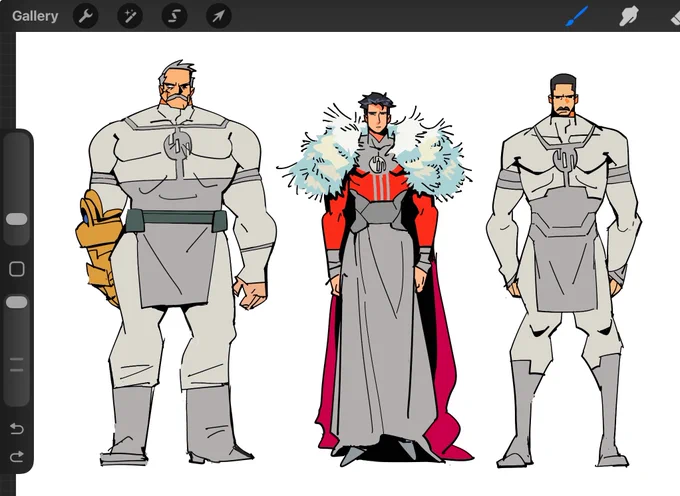 invincible, thragg, and conquest standing very cutely side by side because they don't get along with the other kids at school. they're his body body body guards serving tea in the viltrum empire, for the viltrum empire, as bees for the bees by the bees.