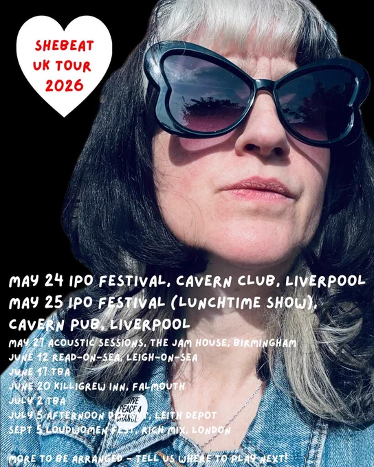 Flyer for SheBeat tour with Liverpool shows highlights