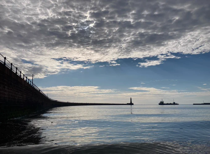 A ship in the harbour at Roker, Sunderland
