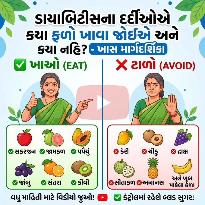 ડાયાબિટીસના દર્દીઓએ કયા ફળો ખાવા જોઈએ