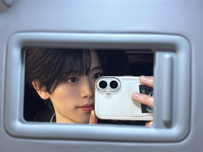 お父さんの車の鏡綺麗すぎる