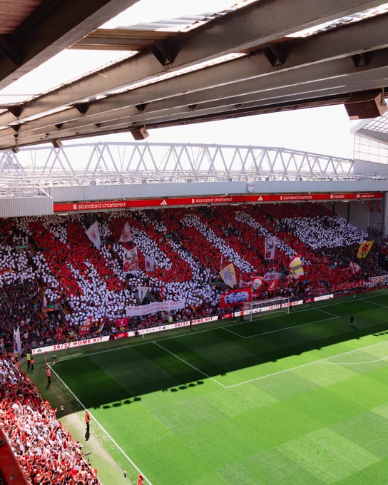 Photography of Mo Salah's mosaic at Anfield.