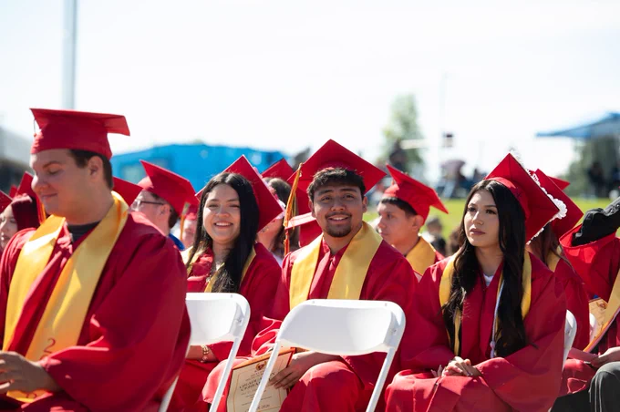 Skyline High graduate complete graduation ceremony