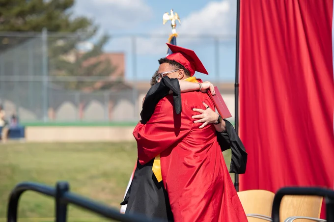Skyline High graduate complete graduation ceremony