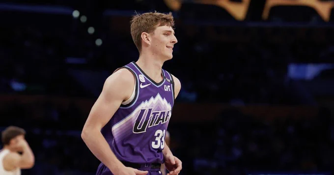 Former UC San Diego men's basketball player Hayden Gray '25 became the first Triton to play in the NBA when he made his debut for the Utah Jazz on April 12, 2026 in Los Angeles.