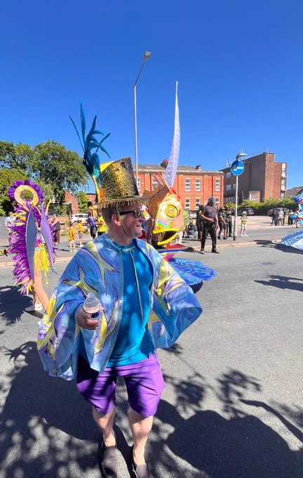 Man in carnival outfit