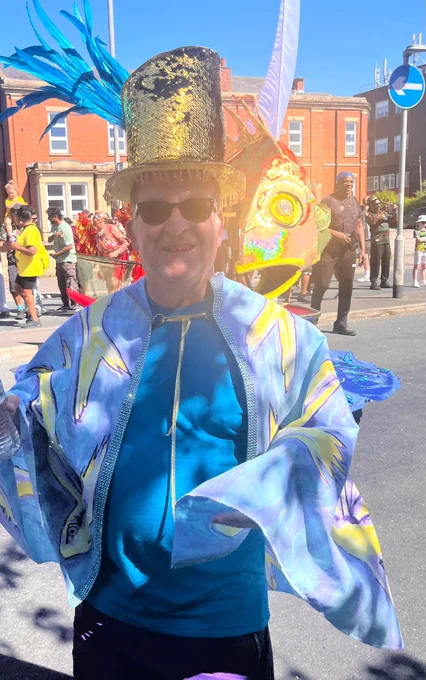 Man in carnival outfit