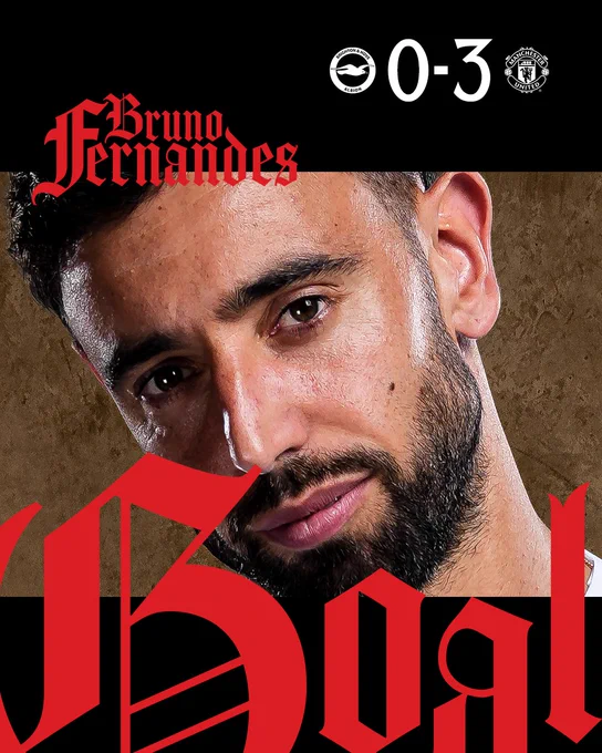 Goal for United, scored by Bruno Fernandes.