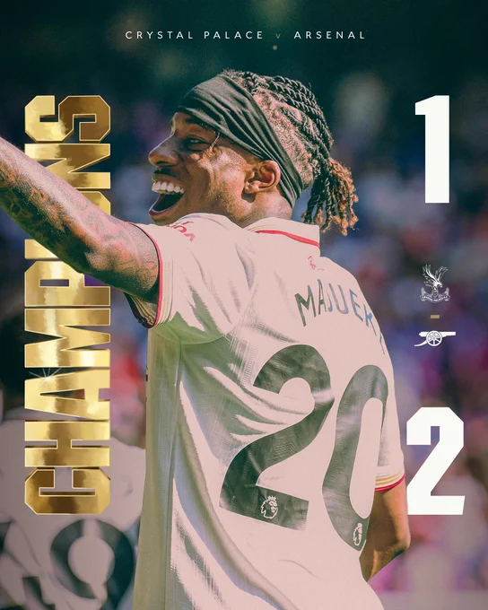 Full Time: Crystal Palace 1-2 Arsenal.