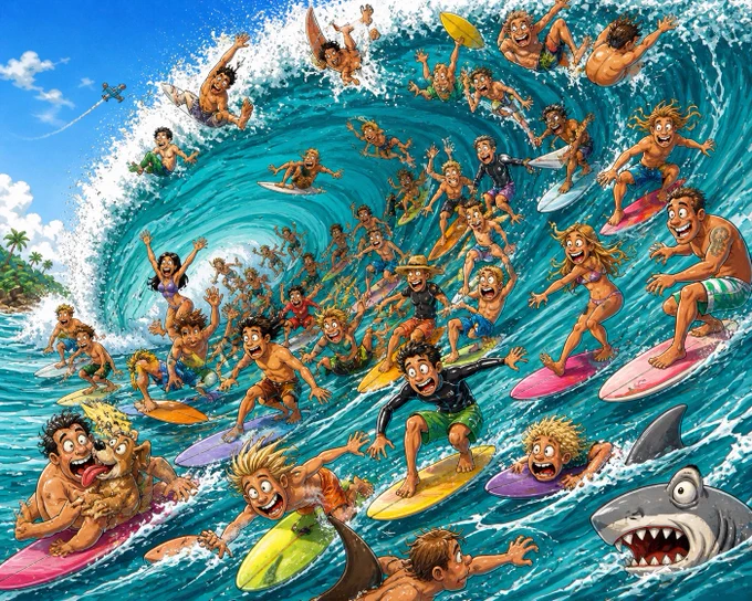 A previsão era de ondas perfeitas… ninguém avisou que o crowd seria nível apocalipse. 🌊😂

No surf, às vezes a batalha não é contra o mar… é encontrar espaço na parede da onda.

#Surf #Crowd #SurfLife #LineUpChaos #SurfHumor #WaveHunter #SurfReport #CaosNoLineUp
