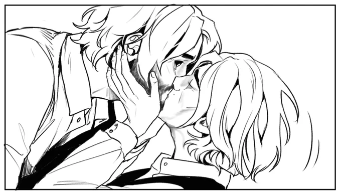 Viktor kisses Vampire!Jayce (a panel from HUNGER)
