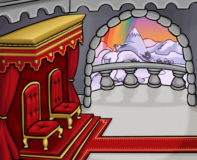 A beautiful rainbow by thrones.