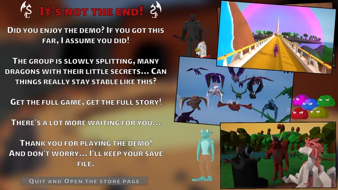 The end of the demo of Six Legends 