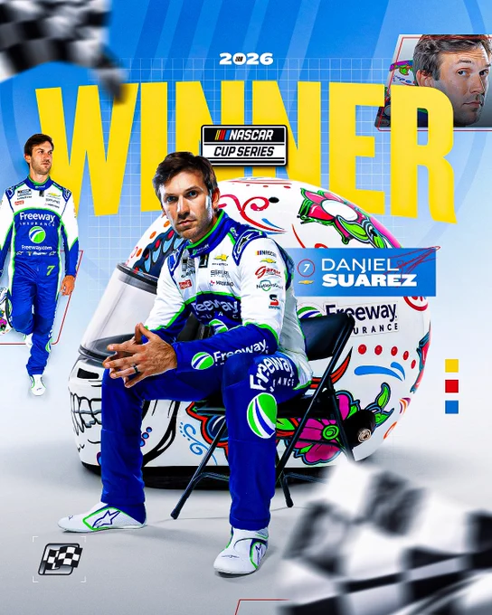 Winner graphic for Daniel Suárez.