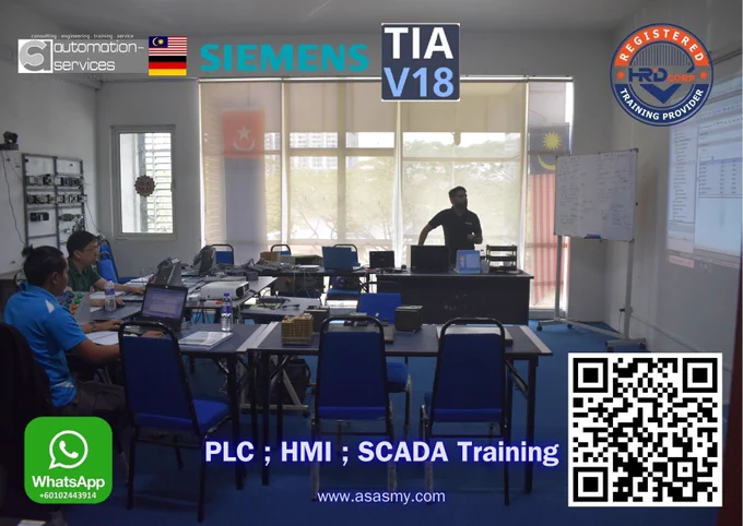 Siemens PLC   HMI   SCADA Training Completed!
On 16–18 June 2025, we hosted a 3-day hands-on training for 2 engineers from a prominent Malaysian manufacturing company specializing in self-adhesive label stocks. The training was fully claimable under HRDCorp and held at our centre in Johor.

Participants learned using Siemens S7-1200 PLC and TIA Portal V18, covering everything from Basic to Intermediate level, including:

🔧 PLC Hardware Setup
🖥️ TIA Portal Configuration
📱 HMI (KTP400) Programming
🛠️ Online Debugging & Troubleshooting
🔌 Hands-on Wiring & Simulation
💾 Backup & Restore Process

By the end of the session, both engineers were able to confidently apply their skills to real-world automation environments.

💡 Looking to upskill your engineering team with HRDCorp-claimable training? We offer practical, industry-relevant courses tailored to your plant’s needs.

📩 Reach out to us now to plan your next training:
🌐 www.asasmy.com/request-quotation.html

#PLCTraining #Siemens