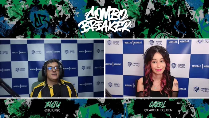 Print da live do combo breaker com buiu e Carol