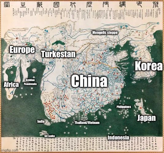 The Kangnido map is Korea’s earliest world map, showing the known Old World from Europe to Japan. It reflects the Joseon dynasty’s ambition to integrate global knowledge, drawing from Chinese, Persian, and Arabic sources. Notably, it features an oversized Korea, highlighting administrative regions, and includes distant areas like Europe and Africa, despite limited direct contact. The map’s inaccuracies reveal early challenges in global mapping, and its survival in Japanese copies highlights Korea’s brief period of international engagement.
