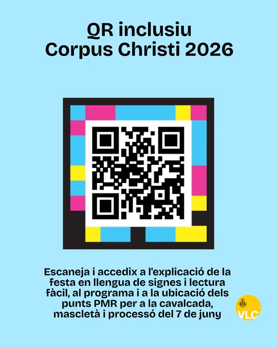 Código QR para explicación en lengua de signos y lectura fácil, programa y puntos accesibles de la festividad del Corpus Christi 2026.