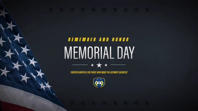 Graphic with a picture showing the American Flag and wording to remember and honor those who have sacrificed on this Memorial Day.