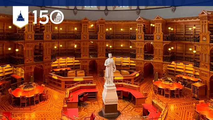 The Library of Parliament reading room, emptied for the rehabilitation of Centre Block.