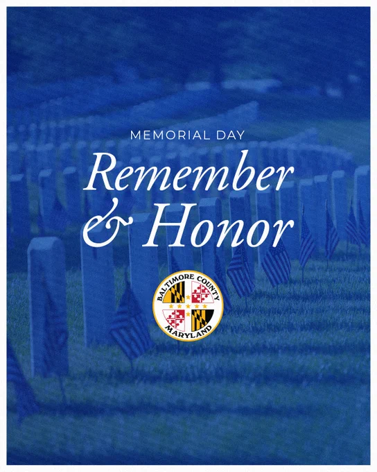 Photo of Arlington National Cemetery with text that reads "Memorial Day, Remember and Honor."