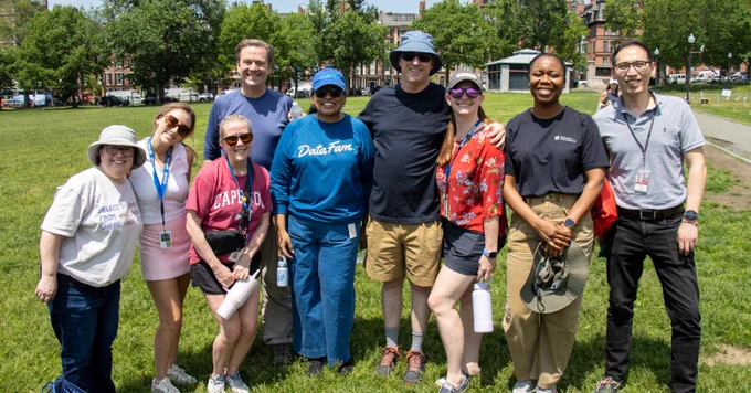 University of Massachusetts employees standing together on Boston Common.