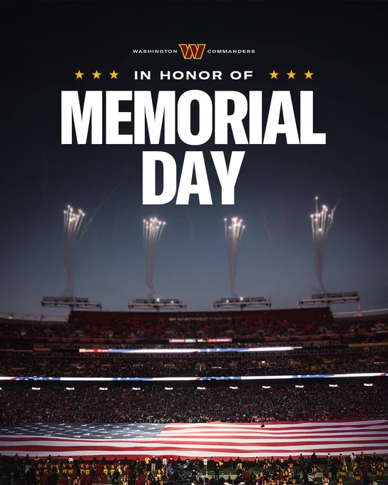 Graphic that says “In honor of Memorial Day.”