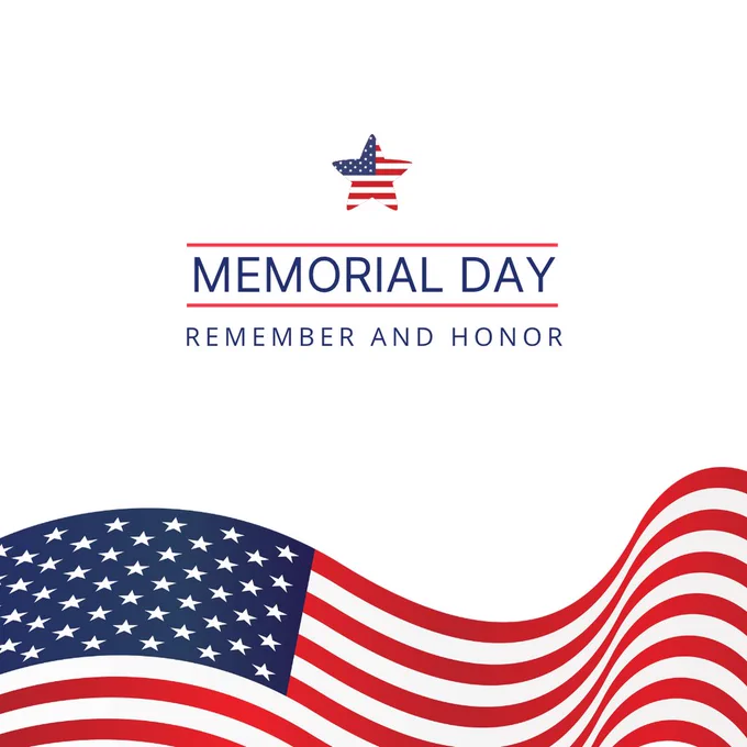 memorial day remember and honor with american flag