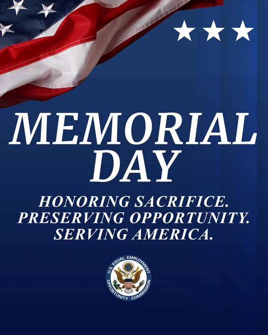 Memorial day. Honoring sacrifice. Preserving opportunity. Serving America. 