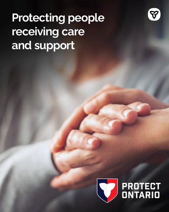 People holding hands. Text reads: Protecting people receiving care and support